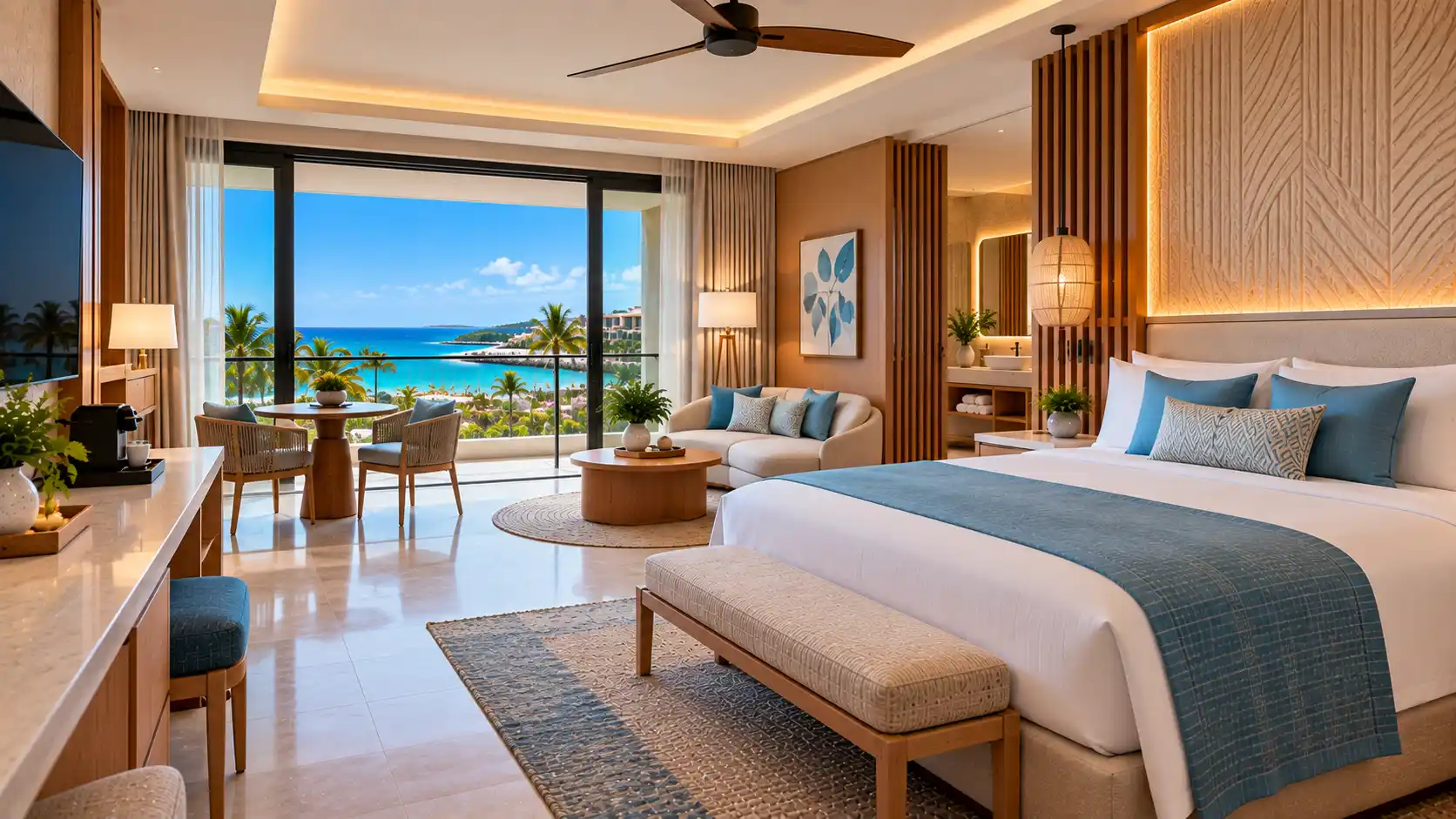 1 King Bed Deluxe – Partial Ocean View